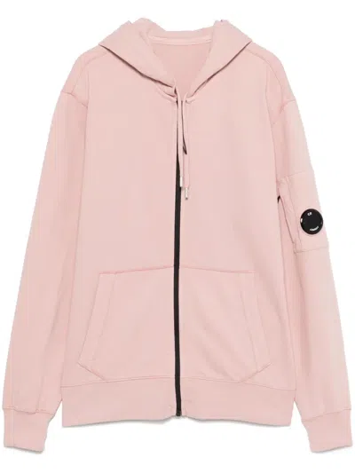 C.p. Company Lens-detail Hoodie In Pink