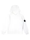 C.p. Company Lens-detail Hoodie In White