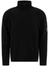 C.p. Company C.p.company Half-zip Sweater With "lens" Detail In Black