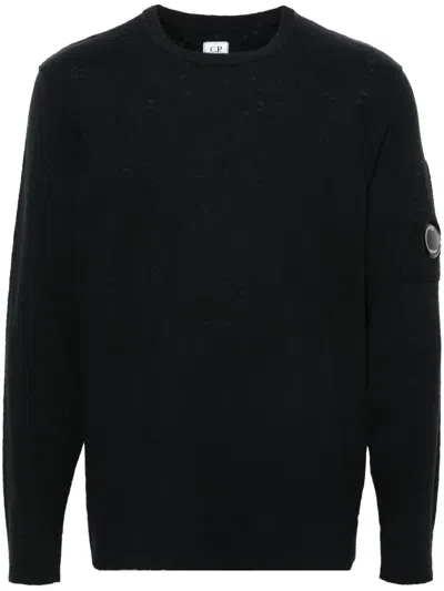C.p. Company Lens-detail Jumper In Blue