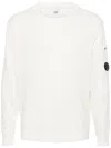 C.p. Company Sea Island Gauze White Cotton Sweater In White