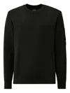 C.p. Company Lens-detail Knitted Sweater In Black