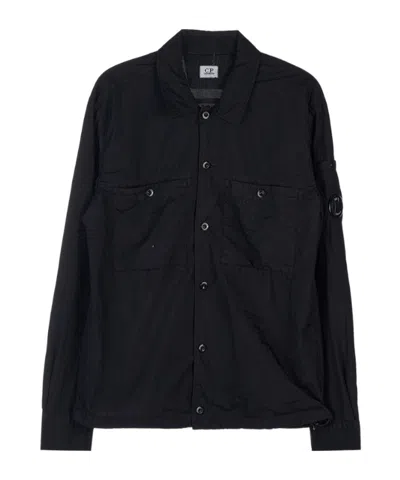 C.p. Company Lens-detail Lightweight Shirt Jacket In Black