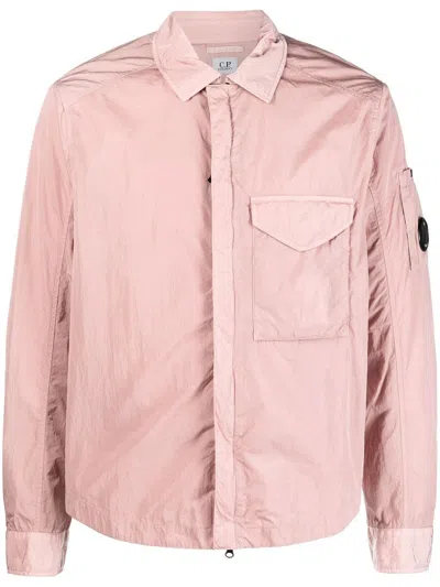 C.p. Company Lens-detail Lightweight Shirt Jacket In Pink