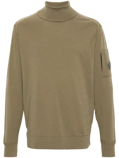 C.p. Company Lens-detail Long-sleeve Jumper In Green