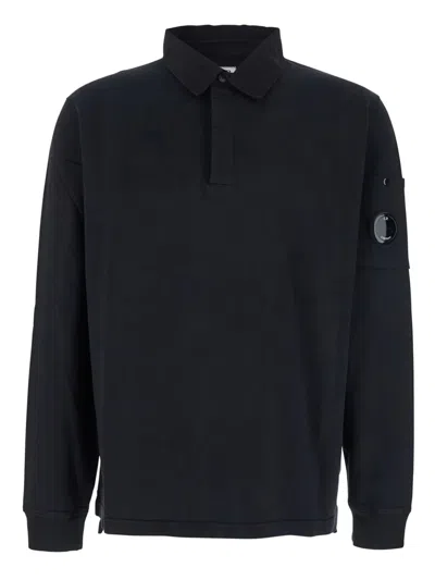 C.p. Company Lens-detail Long-sleeved Polo Sweater In Animal Print