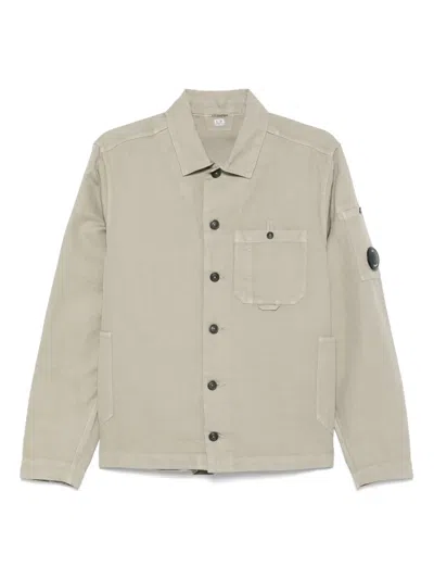 C.p. Company Lens-detail Overshirt In Green