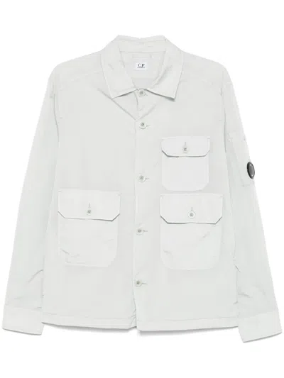 C.p. Company Lens-detail Overshirt In Grey