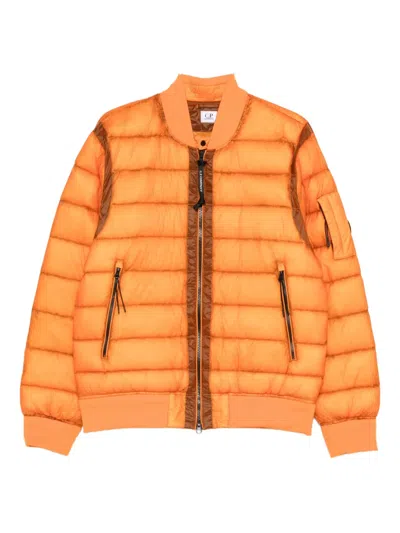 C.p. Company Lens-detail Padded Jacket In Orange