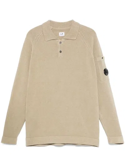 C.p. Company Poloshirt Mit Lens-detail In Nude