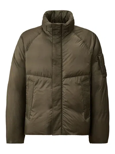 C.p. Company Lens-detail Puffer Jacket In Brown