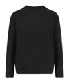 C.p. Company Cp Company Sweatshirts Crew Neck In Diagonal Raised Fleece In Black