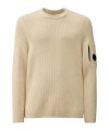 C.p. Company Gauze Knit White Sweatshirt In White