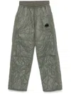 C.p. Company Lens-detail Quilted Trousers In Green