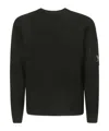 C.p. Company Sea Island Gauze White Cotton Sweater In Black