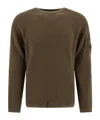 C.p. Company Lens Detail Ribbed Sweater In Brown