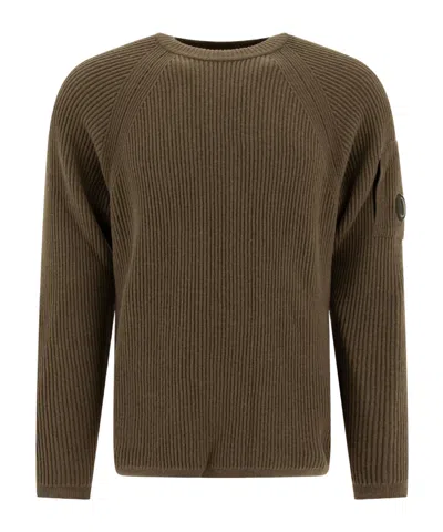 C.P. COMPANY LENS-DETAIL RIBBED JUMPER
