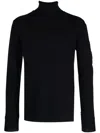 C.p. Company Logo-place Roll-neck Jumper In Black