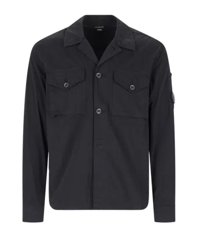 C.p. Company Lens Detail Shirt In Black