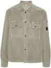 C.p. Company Lens Corduroy Overshirt In Grey