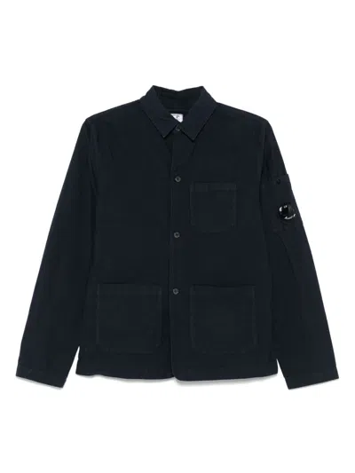 C.p. Company Kids' Lens-detail Shirt Jacket In Blue