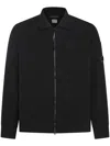 C.p. Company C.p.company Organic Gabardine Full Zip Overshirt In 999 Black