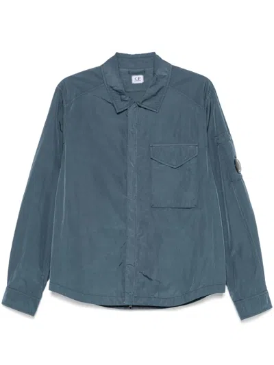 C.p. Company Lens-detail Shirt Jacket In Blue