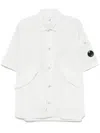 C.p. Company Garment-dyed Grey Overshirt In Blue