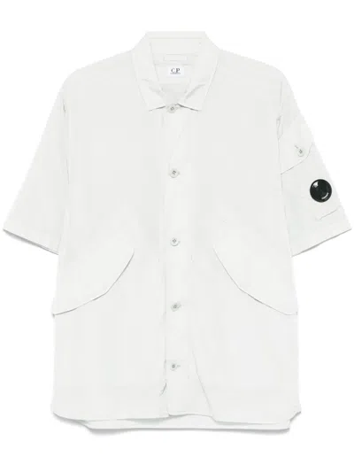 C.p. Company Lens-detail Shirt Jacket In Grey