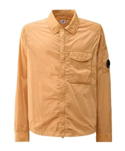 C.p. Company Lens-detail Shirt Jacket In Nude