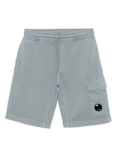 C.p. Company Lens-detail Shorts In Gray