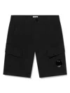 C.p. Company Lens-detail Shorts In Black