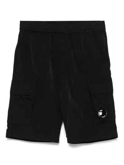 C.p. Company Kids' Lens-detail Shorts In Black