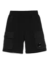C.p. Company Lens-detail Track Shorts In Black