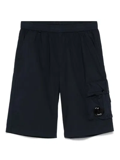 C.p. Company Kids' Lens-detail Shorts In Blue