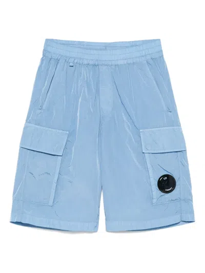 C.p. Company Kids' Lens-detail Shorts In Blue
