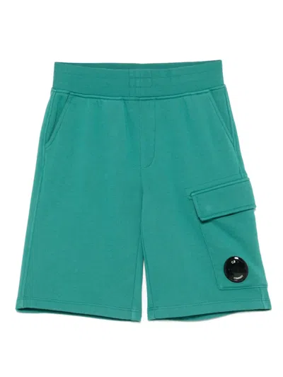 C.p. Company Kids' Lens-detail Shorts In Green