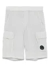 C.p. Company Kids' Lens-detail Shorts In Grey