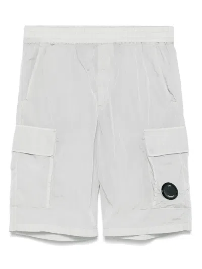 C.p. Company Kids' Lens-detail Shorts In Grey
