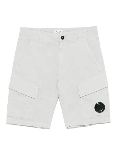 C.p. Company Kids' Lens-detail Shorts In Grey