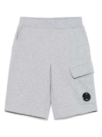 C.p. Company Kids' Lens-detail Shorts In Grey