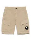 C.p. Company Lens-detail Shorts In Neutrals