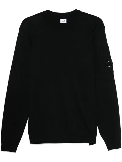 C.p. Company Lens-detail Sweater In Black