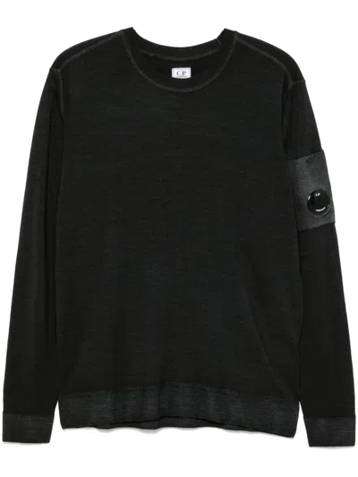 C.p. Company Lens-detail Sweater In Black