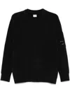C.p. Company C.p.company Logo Cotton Crewneck Sweatshirt In Black
