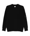 C.p. Company C.p.company Logo Cotton Crewneck Sweatshirt In Black