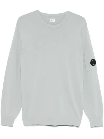 C.p. Company Lens-detail Sweater In Off,white Melange