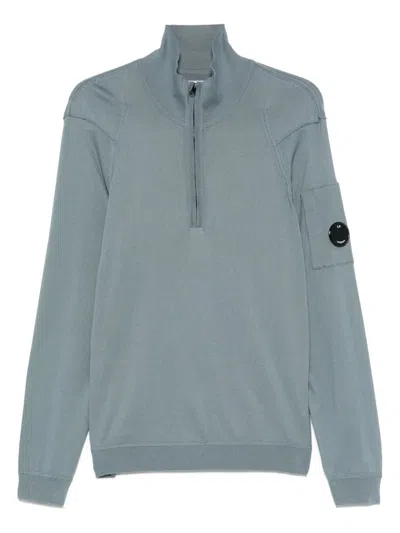 C.p. Company Lens-detail Sweater In Blue