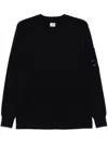 C.p. Company C.p.company Logo Cotton Crewneck Sweatshirt In Black