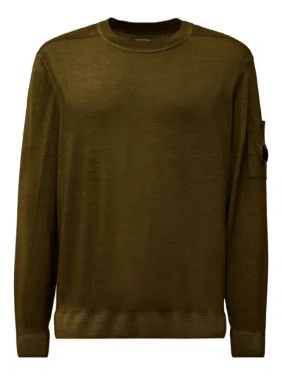 C.p. Company Lens-detail Sweater In Green